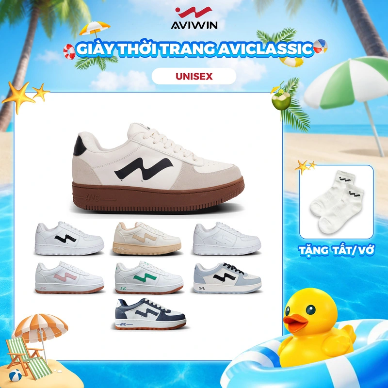 Giày Thể Thao Unisex Aviwin Aviclassic Đen AVC