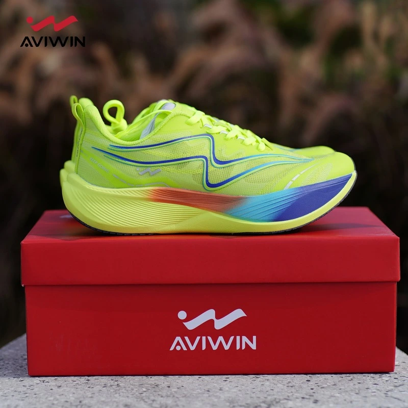   Giày Thể Thao Chạy Bộ Nam Aviwin Avirace Half Carbon Neon Waves