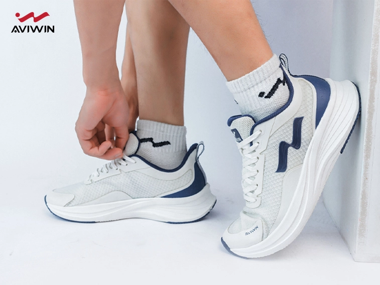 [NÂNG LÊN 1 SIZE] Giày Thể Thao Nam Nữ Aviwin Nimbus Stride White/Blue NB01