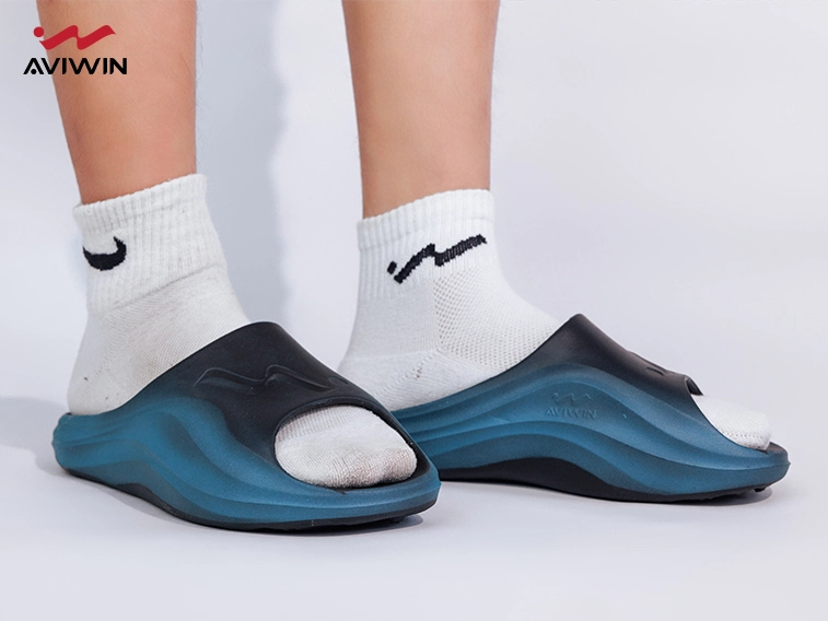Dép Đúc Nguyên Khối Nam/Nữ Aviwin Avislide Đen Sơn Xanh Dương D001