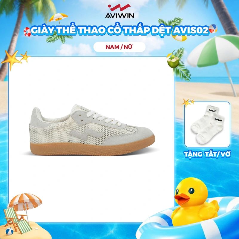 [ AVIS02 ] [TẶNG TẤT] Giày thể thao cổ thấp dệt Aviwin Avis02 lưới thoáng khí dành cho nữ