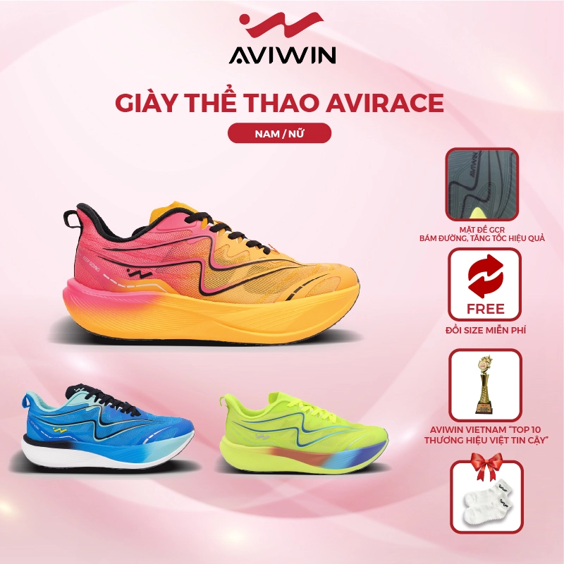   Giày Thể Thao Chạy Bộ Nam Aviwin Avirace Half Carbon Aqua Blue