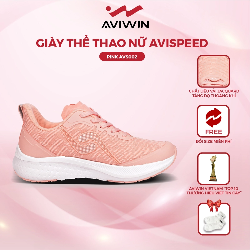  Giày Thể Thao Nữ Aviwin Avispeed Pink AVS002