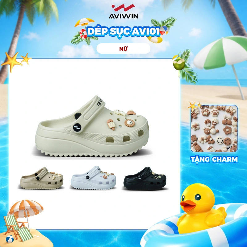 [TẶNG THÊM CHARM] AVI01 Sục thời trang Nữ Aviwin Avi01 4 Màu