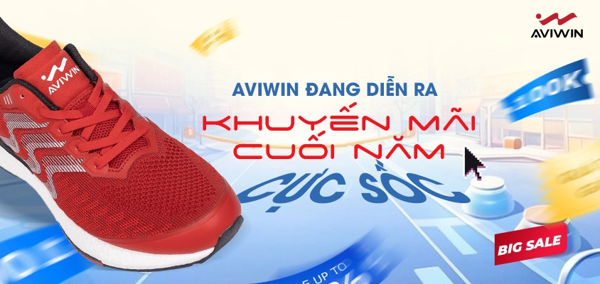Aviwin đang diễn ra khuyến mãi giày cuối năm cực sốc